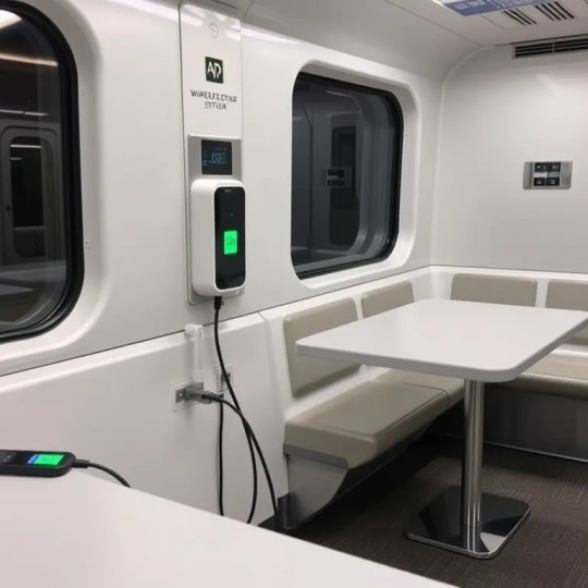 Беспроводная зарядка телефонов встроена в столики вагонов