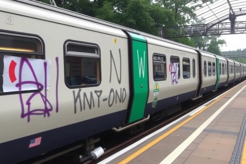 Количество эпизодов вандализма на Северной железнодорожной линии к концу 2025 года увеличилось вдвое.