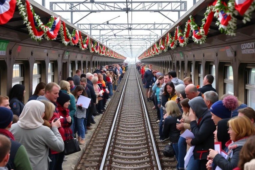 На Горьковской магистрали в рамках празднования Дня железнодорожника были организованы мероприятия, в которых участвовали около 2 тысяч человек.