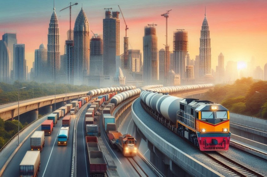 На столичной автотрассе устроена транспортировка товаров для изготовления цемента по непосредственному пути