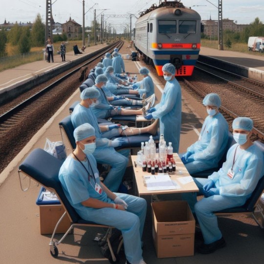 На железнодорожной линии Восточной Сибири была организована кампания по донорству крови под названием «Железный ритм сердец».