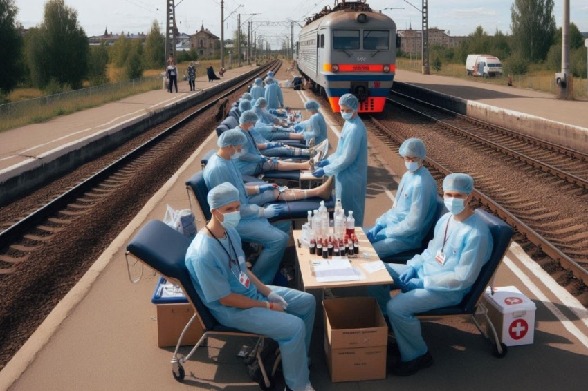 На железнодорожной линии Восточной Сибири была организована кампания по донорству крови под названием «Железный ритм сердец».