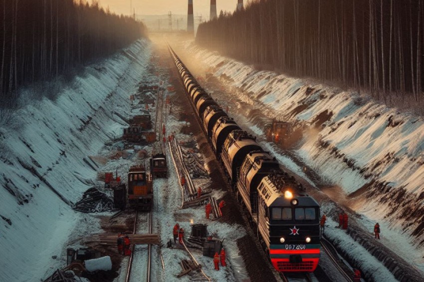 На железнодорожной линии Куйбышев началась кампания по ремонту и обслуживанию путей.