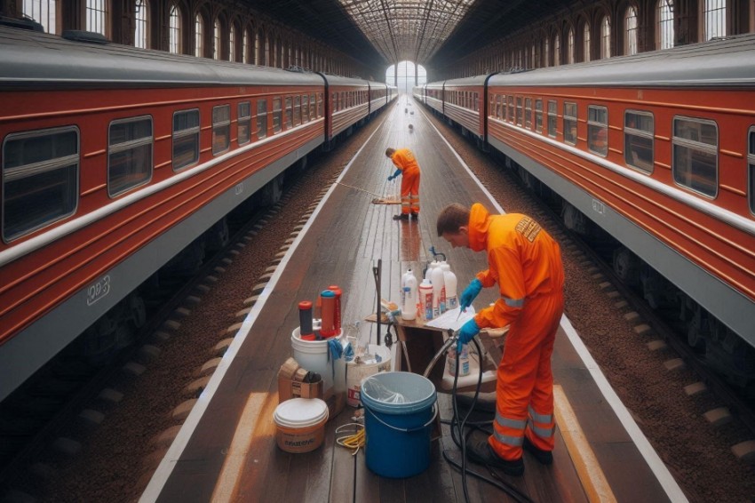 Подготовка пригородных поездов к летнему периоду на Южно-Уральской железной дороге.