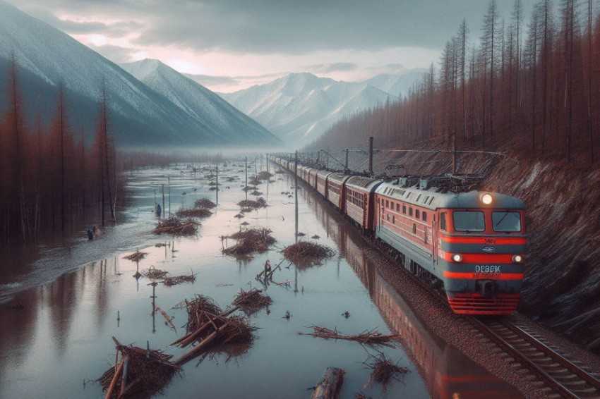 Подготовка к предстоящему раннему паводку, который предсказывается в сибирских регионах, идет на Красноярской железной дороге.