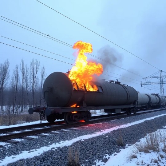 Полностью устранено возгорание цистерн на участке Шамары – Кордон Свердловской железнодорожной линии.