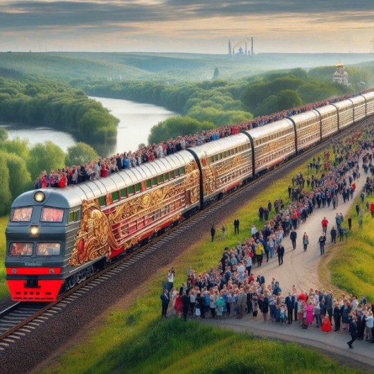 Примерно 480 пассажиров отправились из Уфы в Волгоград на двухуровневом тематическом поезде.