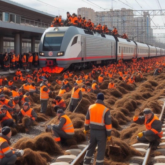 Примерно 30 тыс. работников железной дороги приняли участие в обычных апрельских субботниках на Московской магистрали.