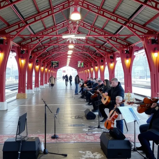 С 13 января на железнодорожных станциях Красноярска стартует цикл публичных январских музыкальных выступлений.