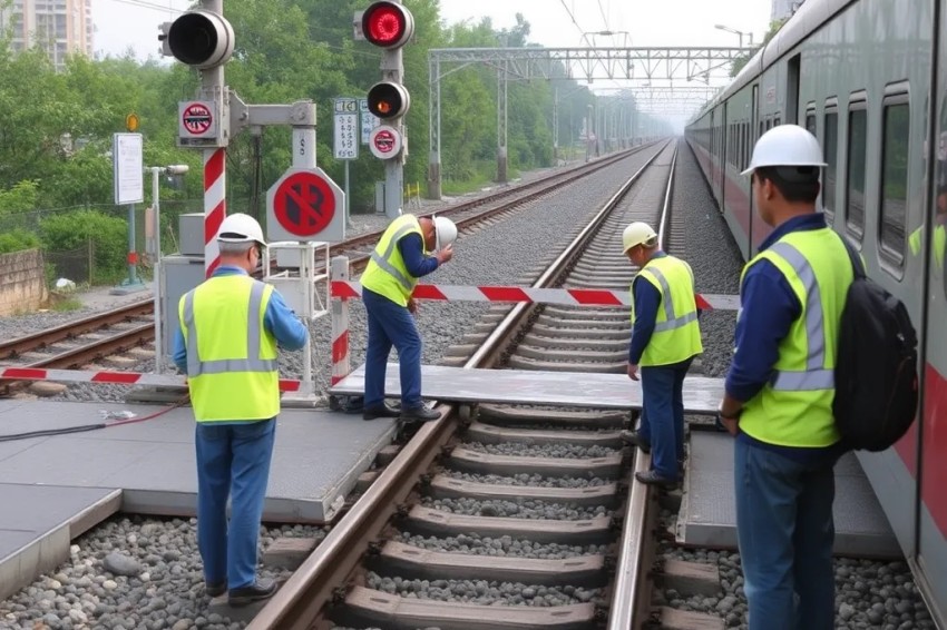 С 2025 года работники железной дороги в Калининграде устранили 90 незаконных переходов через рельсы.