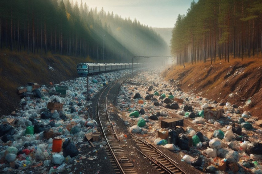 С 2025 года на территории Восточно-Сибирской железнодорожной линии было устранено 5 незаконных мусорных площадок, расположенных в пределах зоны отчуждения.