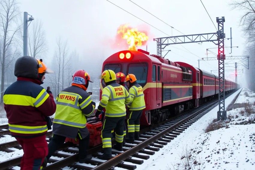 С начала 2025 года пожарные составы Восточно-Сибирской железнодорожной сети совершили 24 вызова.