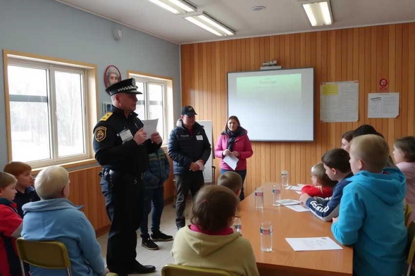 Сотрудники Забайкальской железной дороги и транспортной полиции организовали профилактическую лекцию в детском отдыхе «Серебряный бор».