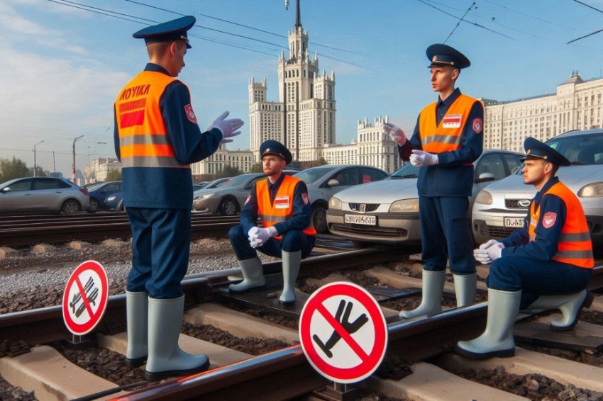 Сотрудники Московской железной дороги напомнили автомобилистам о нормах переезда через железнодорожные трассы.