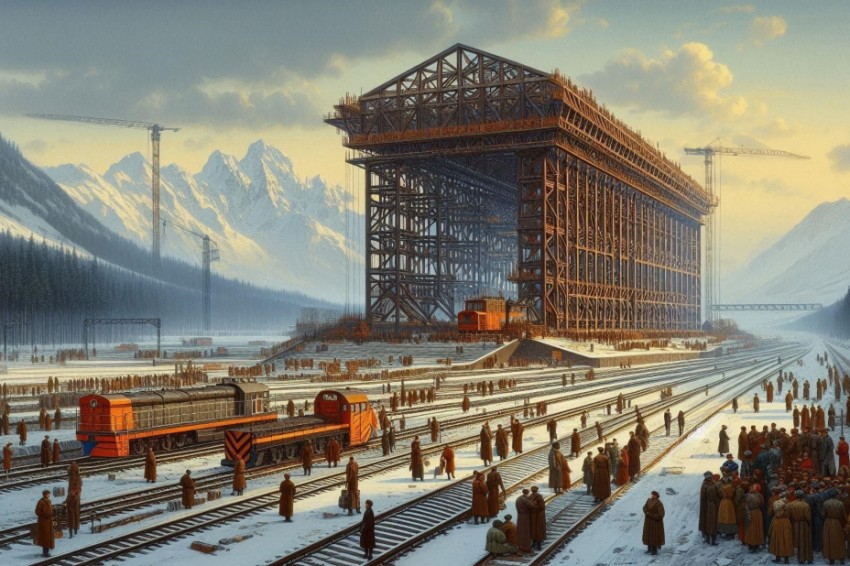 Свердловская железнодорожная компания начала доставку металлических элементов для установки главной арки нового моста через реку Кама в Перми.