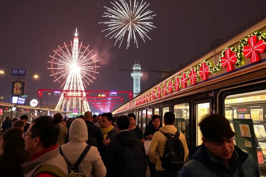 Транспортировка людей во время новогодних торжеств увеличилась на 1,5%