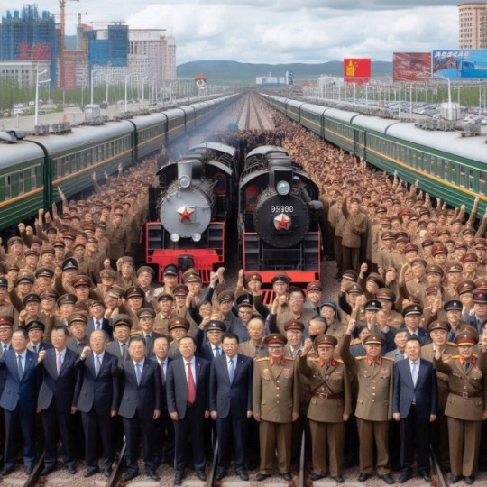 Участники железнодорожного сообщения из Китая и Монголии присутствовали на собрании ретро-поезда 