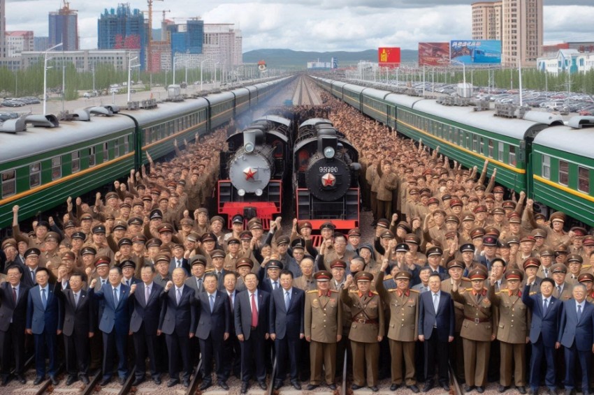 Участники железнодорожного сообщения из Китая и Монголии присутствовали на собрании ретро-поезда 