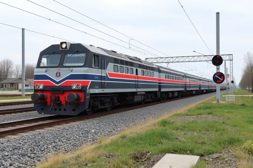 В Красноярске запускается в обращение новогодний электрический поезд от Красноярской железнодорожной компании.