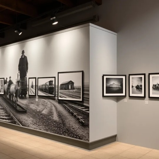 В помещении железнодорожного станции Новочеркасска проходит экспозиция исторического фотоискусства.