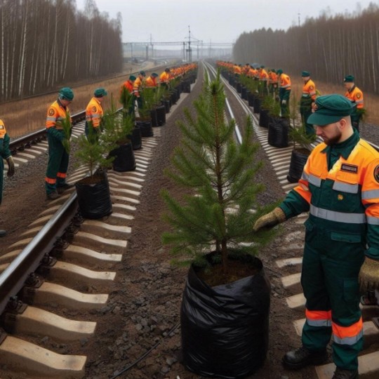 В рамках экологических инициатив, железнодорожники из Свердловска посадили около 20 тысяч деревьев.