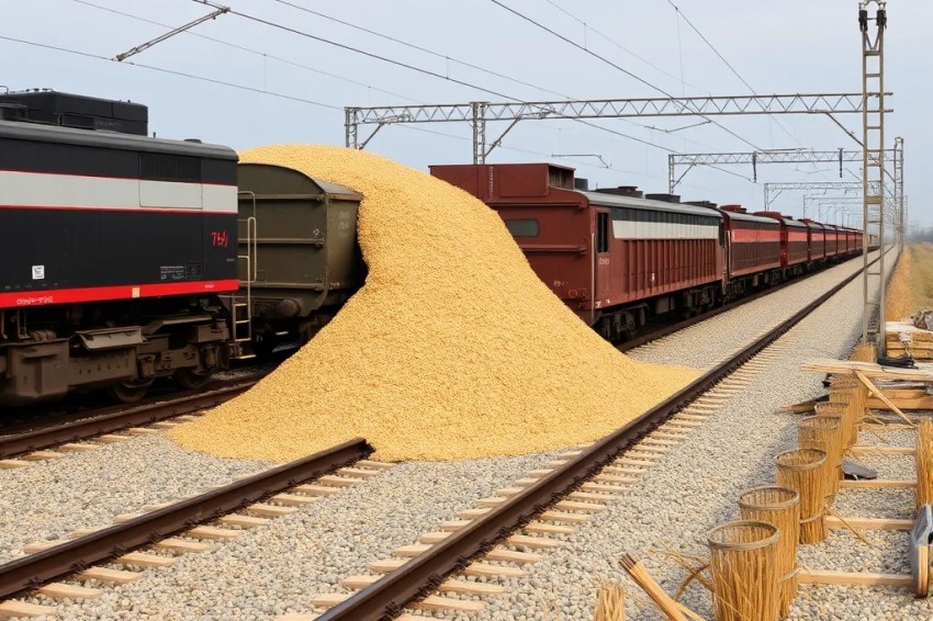 Загрузка зерновых на железнодорожной сети РЖД увеличилась на 8% в августе.