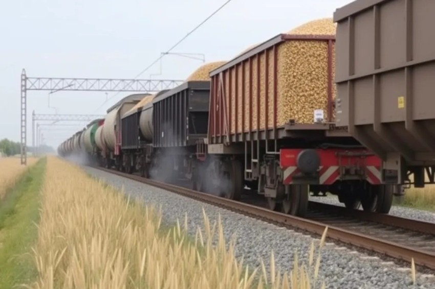 Загрузка зерновых на железнодорожной линии Калининграда за период с января по август текущего года увеличилась в 1,4 раза.