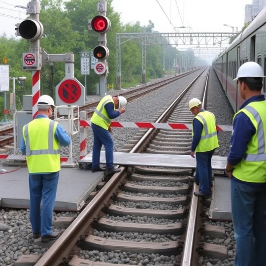 Железнодорожные работники столицы организовали профилактическое мероприятие на железнодорожном переезде в районе Бескудниково в Москве.