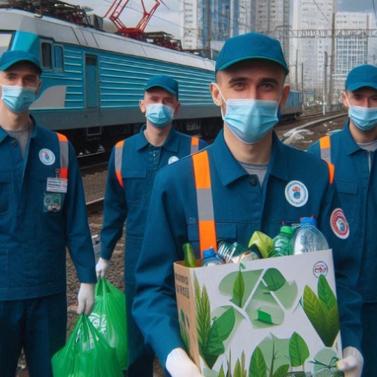 Железнодорожные работники из Ульяновска приняли участие в экологическом мероприятии, посвященном 80-летию Победы в Великой Отечественной войне.