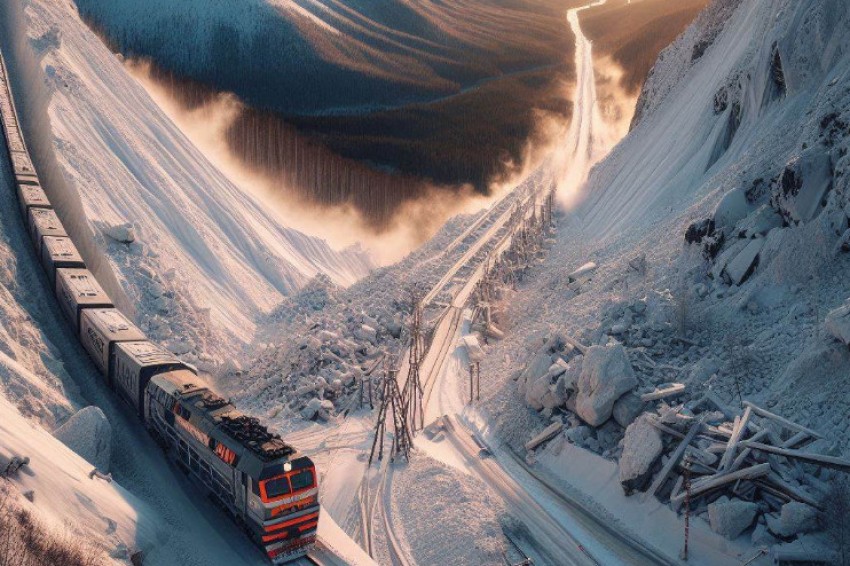 Железнодорожная компания Красноярска провела контролируемое сходство лавин в горной области Кузнецкого Алатау.