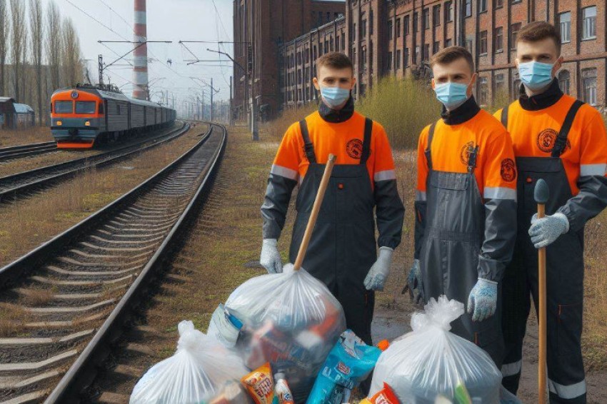 Железнодорожные работники из Калининграда организовали волонтерский день, связанный с празднованием Дня Победы.