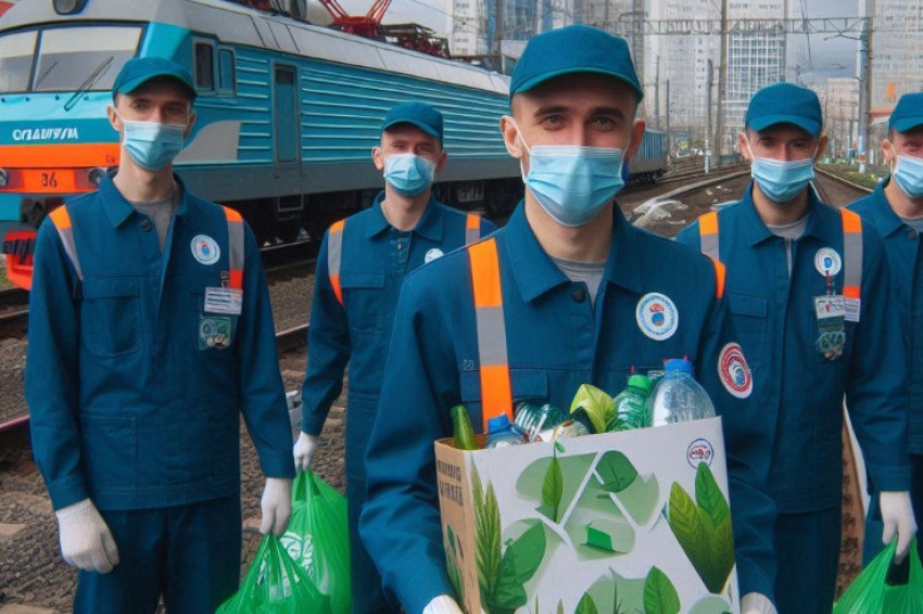 Железнодорожные работники из Ульяновска приняли участие в экологическом мероприятии, посвященном 80-летию Победы в Великой Отечественной войне.